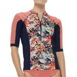 Women's Floral Rash Guard Swim Top